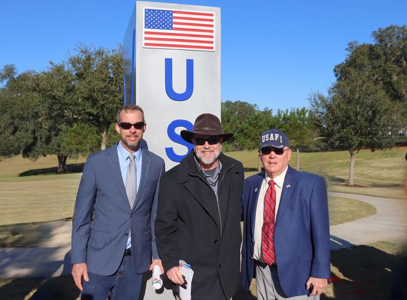 Studio Manager Phil Gleason, Master Craftsman Program Director John Raulerson, and AFA Chapter 419 Memorial Coordinator Captain David Wilson